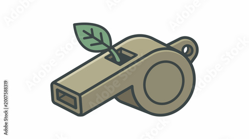 Eco-Conscious Whistle Symbol for Environmental Advocacy and Green Ethics