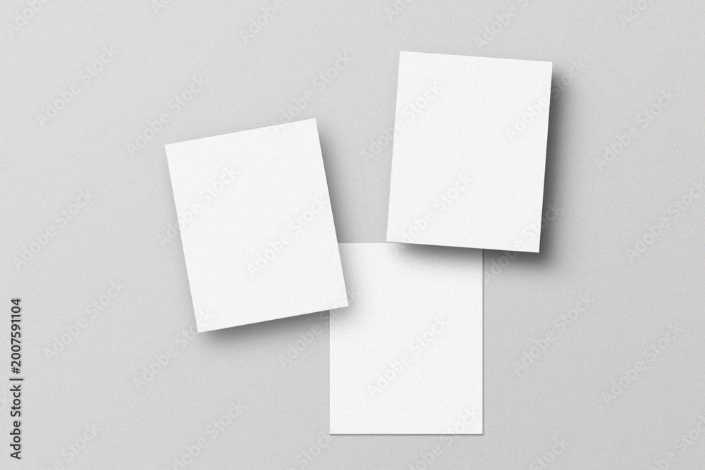 Fototapeta premium Minimal Floating Trio Portrait Mockup with Depth Effect