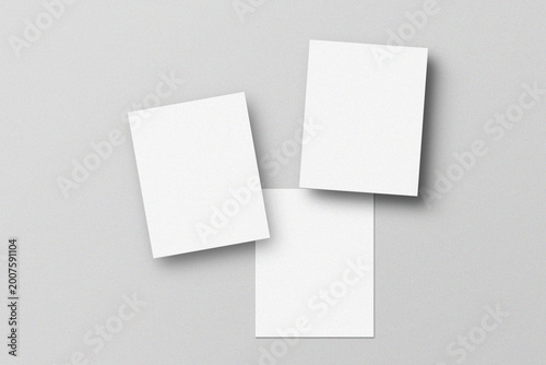 Tableau sur toile Minimal Floating Trio Portrait Mockup with Depth Effect