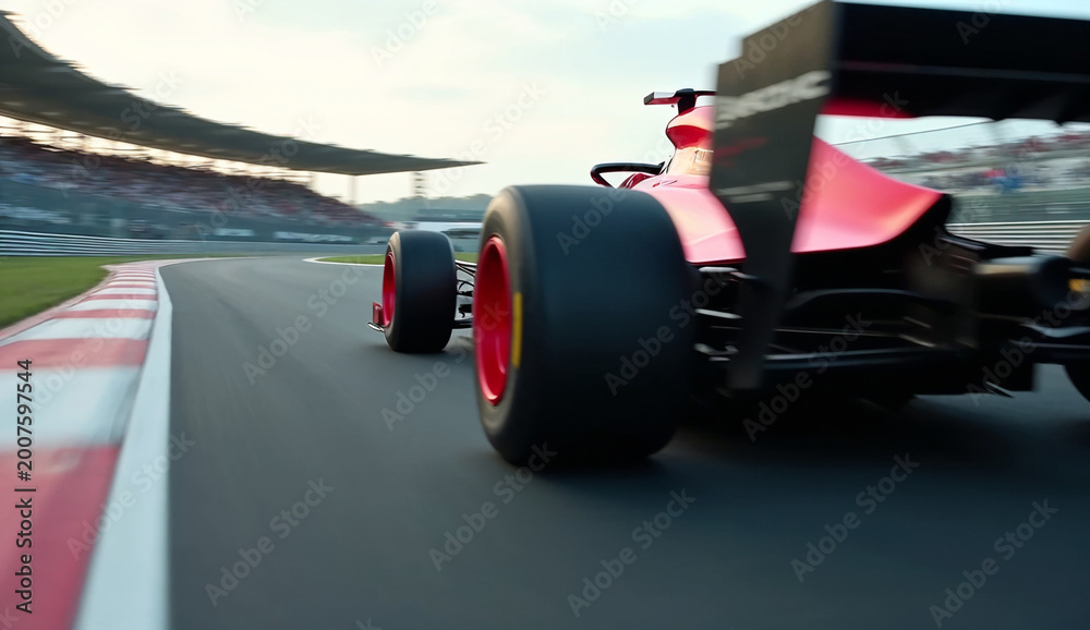 Fototapeta premium Formula racing cars speeding in motorsport challenge competition