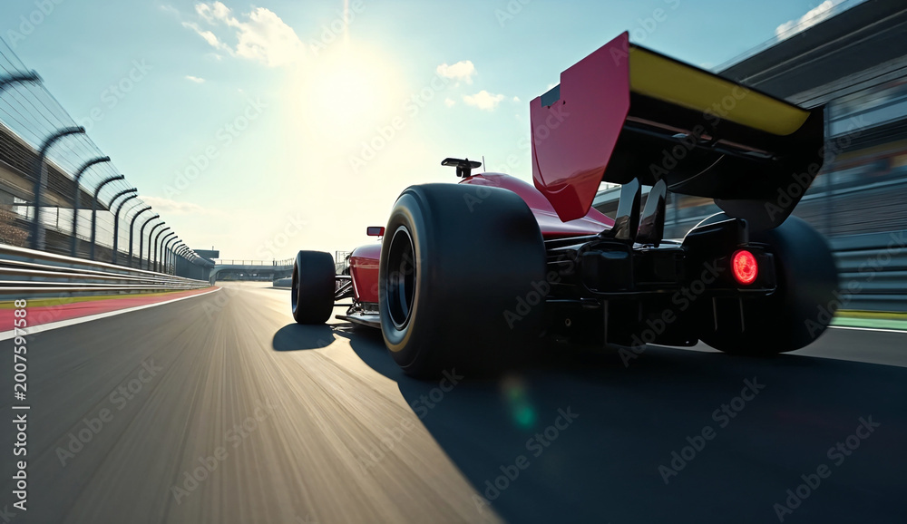 Fototapeta premium Formula racing cars speeding in motorsport challenge competition