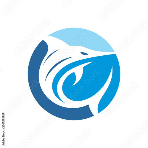 Modern marlin fish icon set in clean style. Suitable for app UI, web design, interface and digital product use