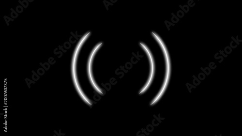 Radio waves seamless animation background video footage sound wave signal, radar, and artificial intelligent audio wave. concentric waves radiating from a communication tower.