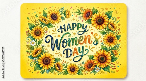 Bright and cheerful sunflowers frame a vibrant 