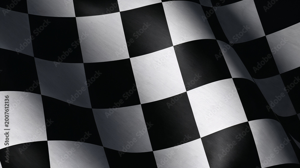 Fototapeta premium Close up of black and white checkered racing flag background