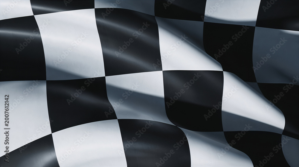 Fototapeta premium Close up of black and white checkered racing flag background