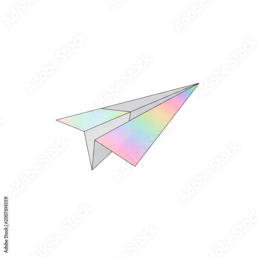 Free Download Paper airplane with iridescent wings isolated on black background - GFXLoad