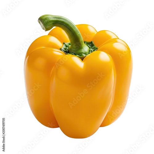 Fresh yellow bell pepper isolated on white background.