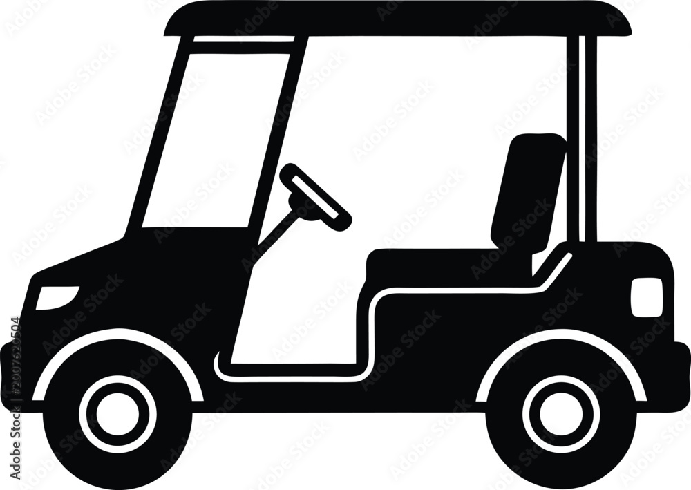 Fototapeta premium Golf cart vehicle icon silhouette