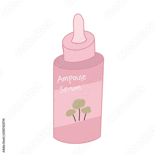 pink and green png illustration of an ampoule serum packaging 