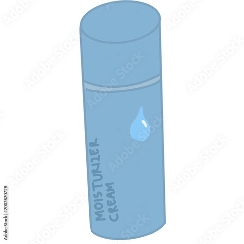 blue moisturizer cosmetic bottles isolated on white png illustration