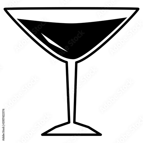Collection of icons of glasses for various drinks in flat form. Several glass icons of beer, wine, alcohol, brandy, martini, champagne, Vector illustration isolated on.