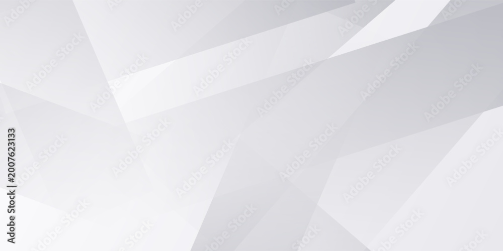 Obraz premium White and grey 3d modern abstract background with polygonal texture. Soft gray wide abstract banner. Vector illustration