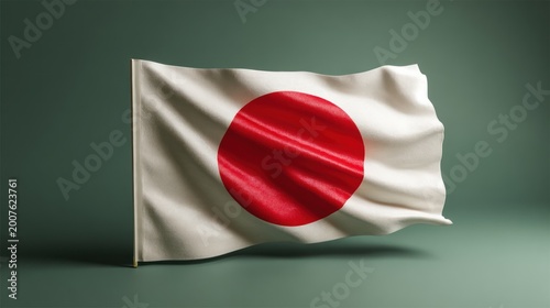Japanese flag waving against a green background representing national identity Free Download Japanese flag waving against a green background representing national identity - GFXLoad