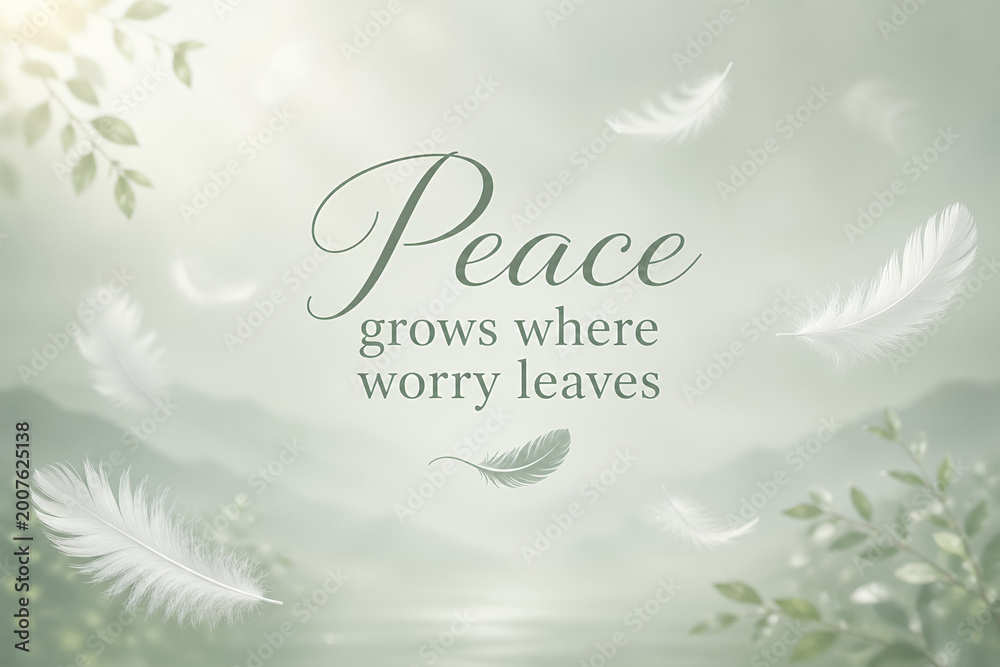 Obraz premium Peace Grows Where Worry Leaves – Soft Minimal Nature