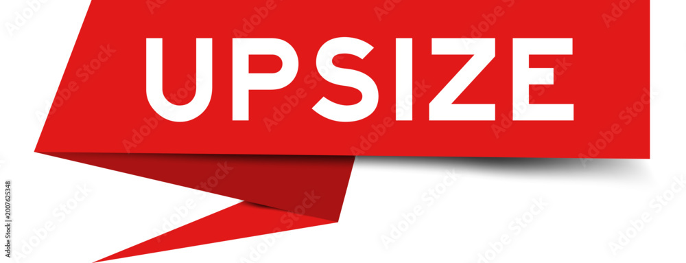 Fototapeta premium Red color speech banner with word upsize on white background