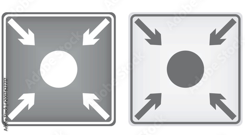 Tablou pe pânză Meeting point sign. vector illustration