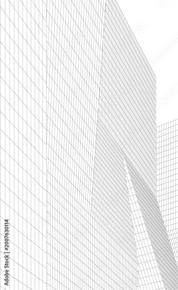 Fototapeta premium Modern architecture. Building concept sketch.