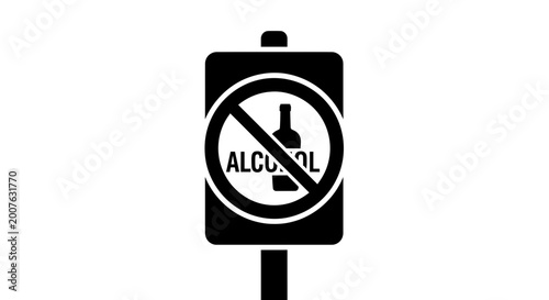 No Alcohol Prohibition Sign Icon Vector Illustration