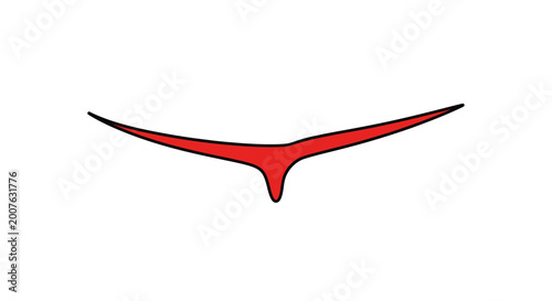 Red stylized bird wing silhouette vector illustration