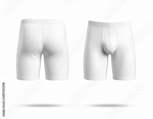 white boxer briefs front and back clean minimal realistic underwear garment mockup