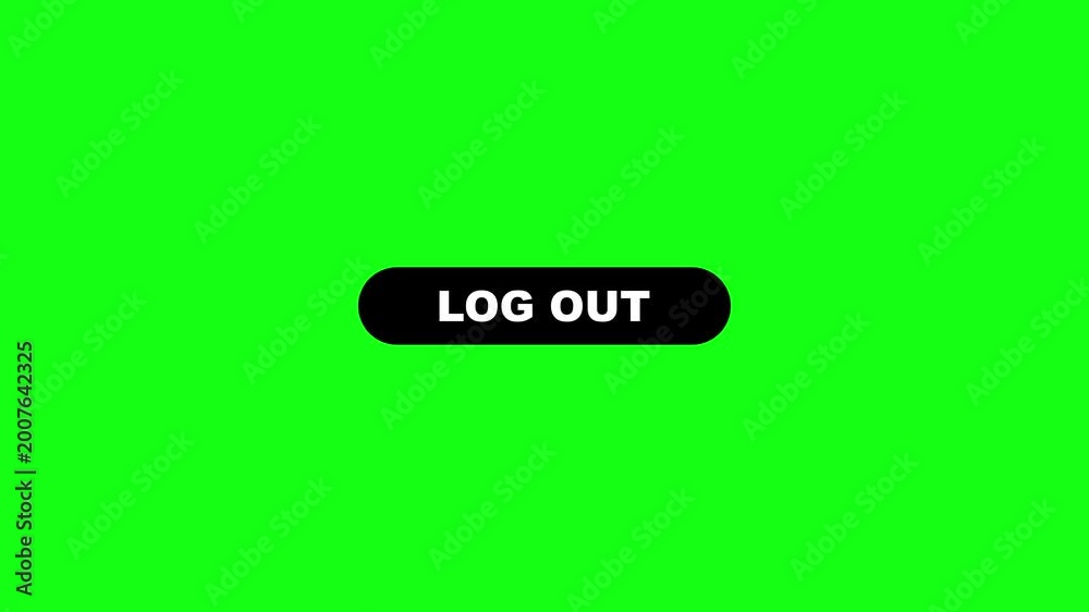Log out button click animation with mouse cursor on green screen for ui ...