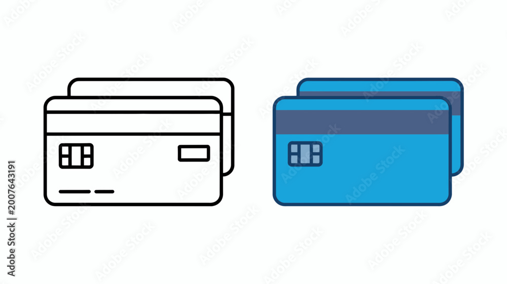 Fototapeta premium Bank Credit Card Payment Icon Set Vector Illustration