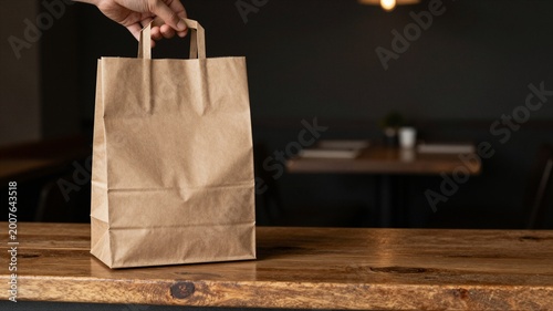 Blank Kraft Paper Bag for Takeout
