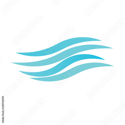 Fotografie Water wave icon isolated on white background