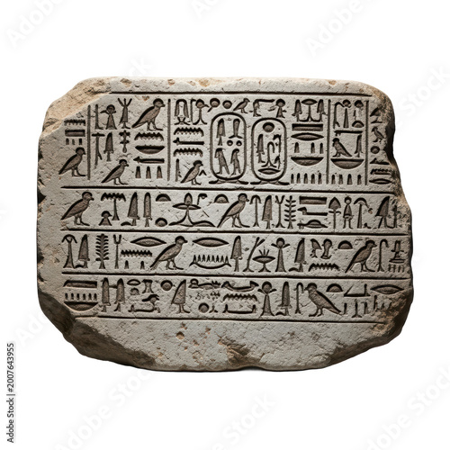 Ancient Egyptian hieroglyphic stone tablet