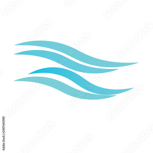 Vászonkép Water wave icon isolated on white background