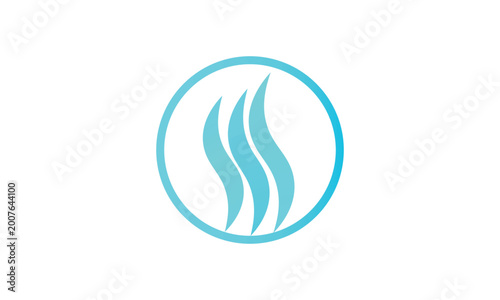 Tableau sur toile Water wave icon isolated on white background