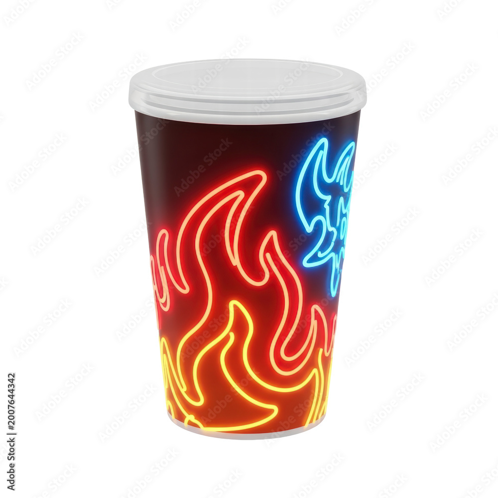 Fototapeta premium Flaming Neon Cup