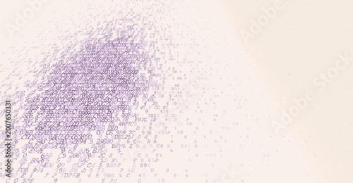 Lateral Data Drift - Binary Gradient and Floating Digital Cipher. Virtual AI. Perspective.