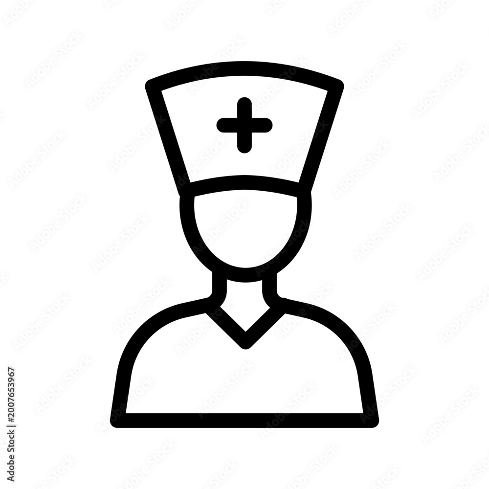 Obraz premium Professional Nurse Icon Set for Healthcare Support, Patient Care and Hospital Medical Services