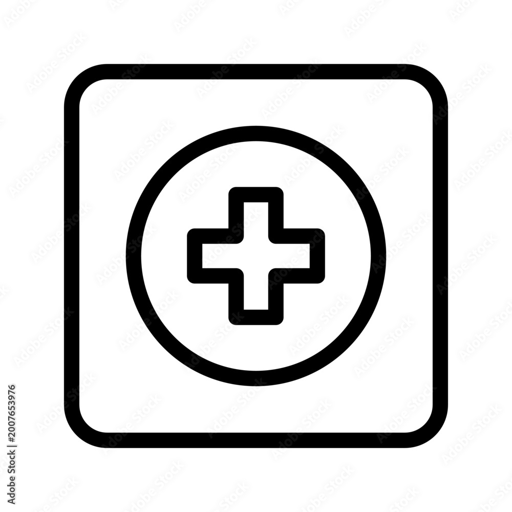 Obraz premium Bold Medical Plus Icon Collection for Healthcare, Emergency Care and Hospital Medical Services