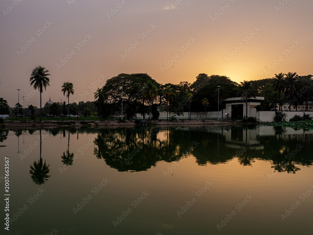 Fototapeta premium coucher de soleil Yamoussoukro
