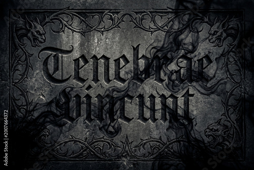 Dark gothic inscription 