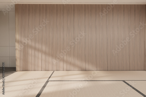 floor tatami japanese on white room bright minimal. 3D rendering