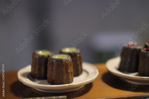 close up of a canele