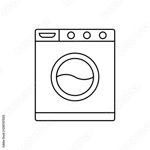Washing Machine Icon Illustration On Isolated Background.