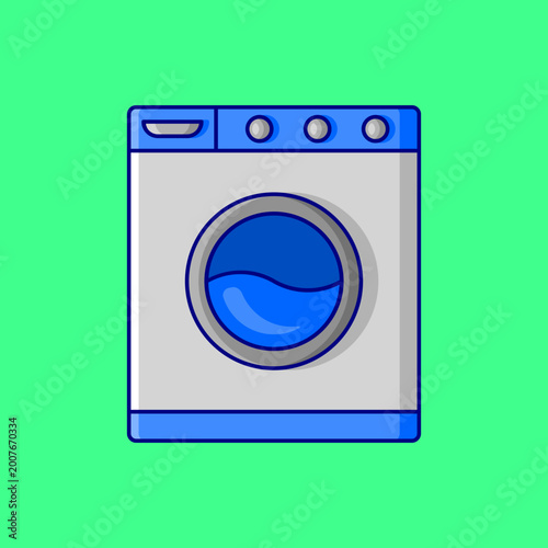 Washing Machine Icon Illustration On Isolated Background.