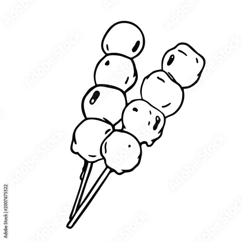 Принти на полотні Japanese food. DANGO. Hand-drawn vector illustration