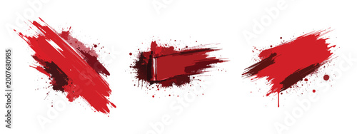 Bild auf Leinwand Abstract red diagonal grunge paint brush stroke vector