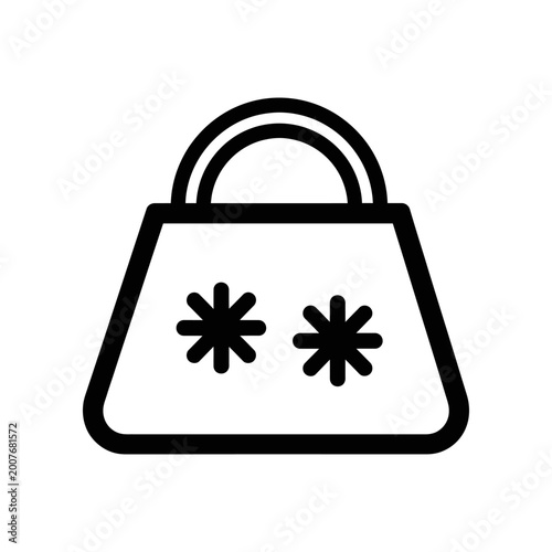 Secure digital lock icon with two stars isolated on white background