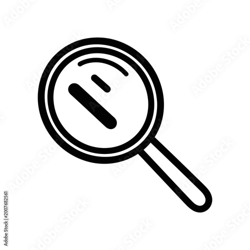 Magnifying glass icon searching minimal flat design vector illustration