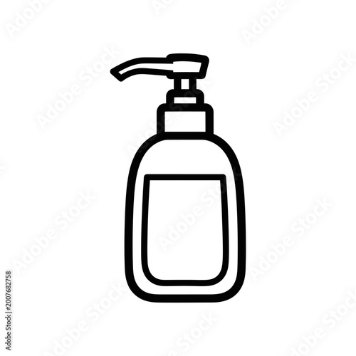 Black soap dispenser bottle isolated on white minimalist hygiene product design