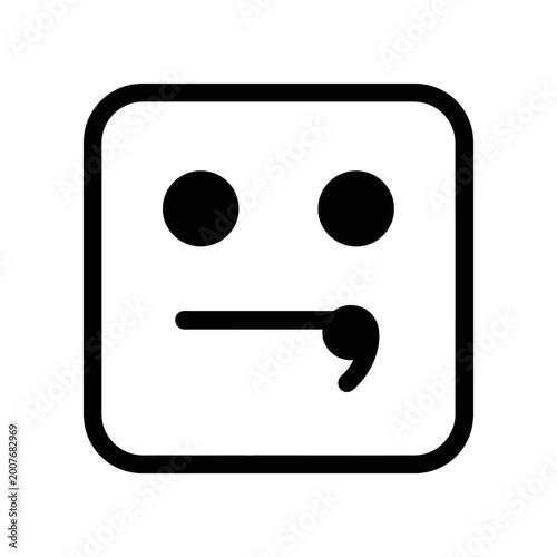 Minimalist smiley face icon isolated on white background vector illustration