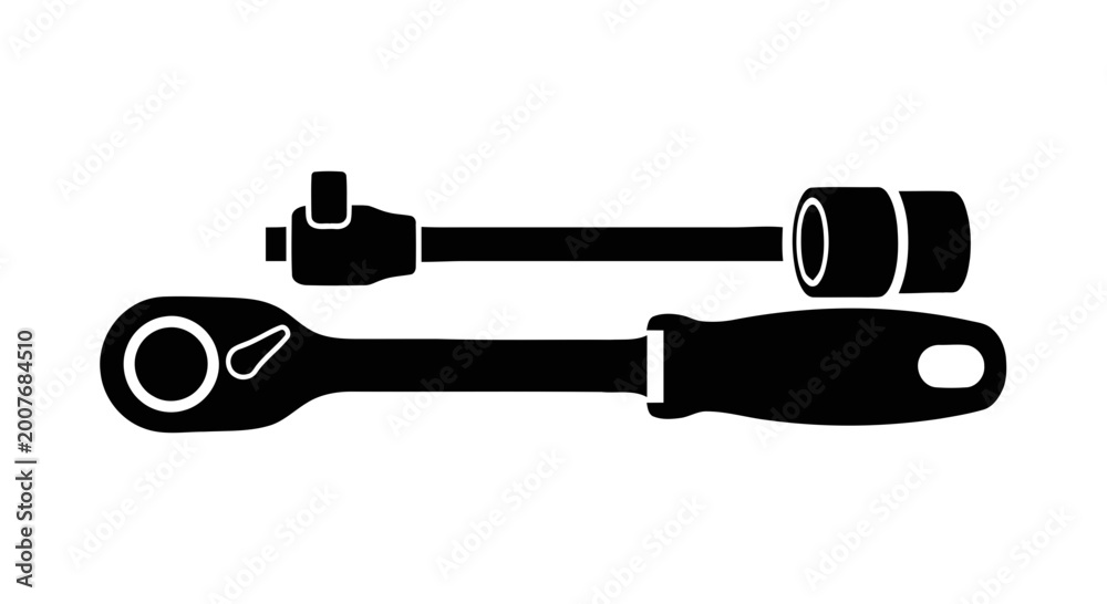 Fototapeta premium Wrench and socket set tools.