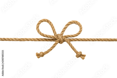 Brown Rope Bow Knot Isolated on Transparent Background